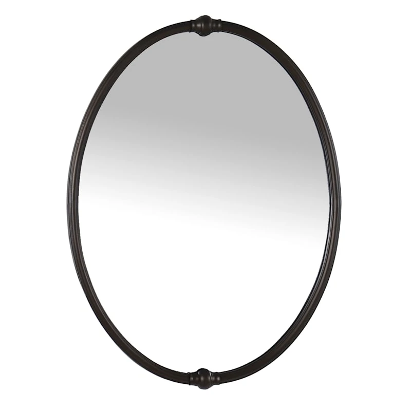 Honeybloom Black Oval Metal Wall Mirror, 20x28 3 Honeybloom Black Oval Metal Wall Mirror, 20x28
