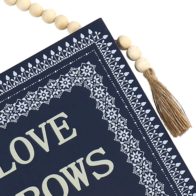 Honeybloom Blue Beaded Wall Art, 10" 4 Honeybloom Blue Beaded Wall Art, 10" - Image 2