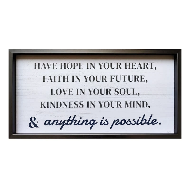 Honeybloom Framed Have Hope Canvas Wall Sign, 25x13 3 Honeybloom Framed Have Hope Canvas Wall Sign, 25x13
