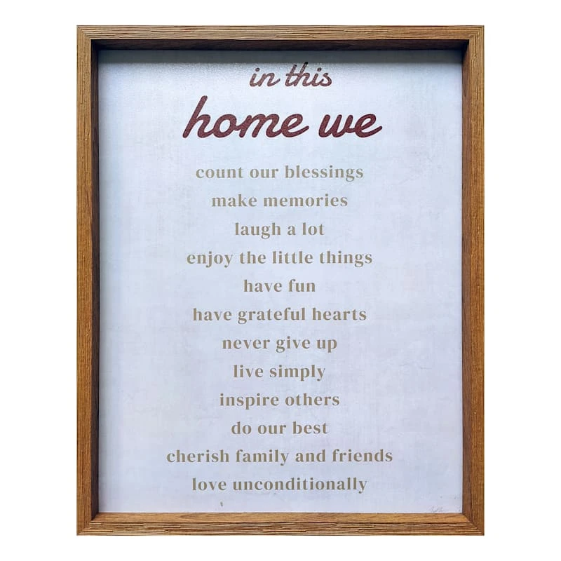 Honeybloom Framed In This Home Canvas Wall Sign, 17x18 3 Honeybloom Framed In This Home Canvas Wall Sign, 17x18