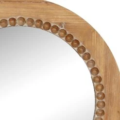 Honeybloom Framed Wooden Round Wall Mirror, 24" -Athome Sales honeybloom framed wooden round wall mirror 24 1