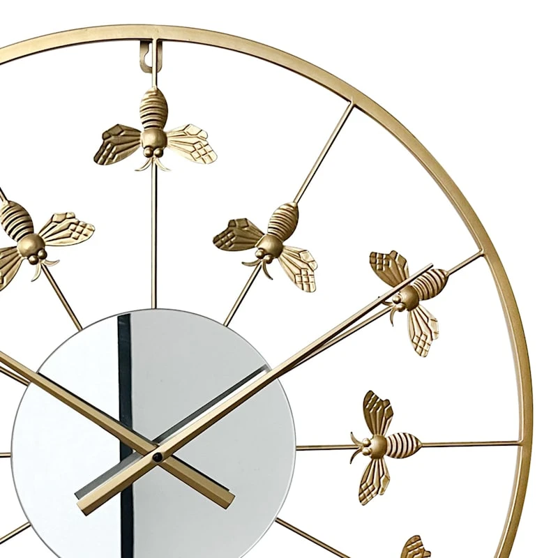 Honeybloom Metal Bee Wall Clock, 24" 4 Honeybloom Metal Bee Wall Clock, 24" - Image 2