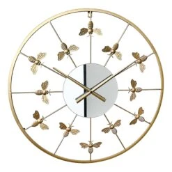 Honeybloom Metal Bee Wall Clock, 24"