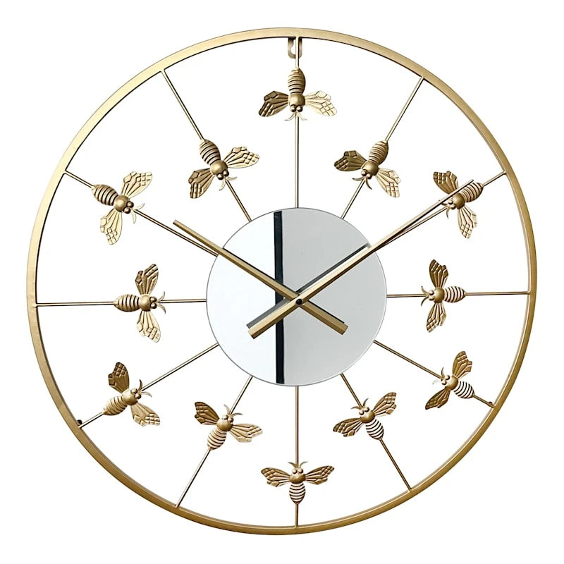 Honeybloom Metal Bee Wall Clock, 24" 3 Honeybloom Metal Bee Wall Clock, 24"