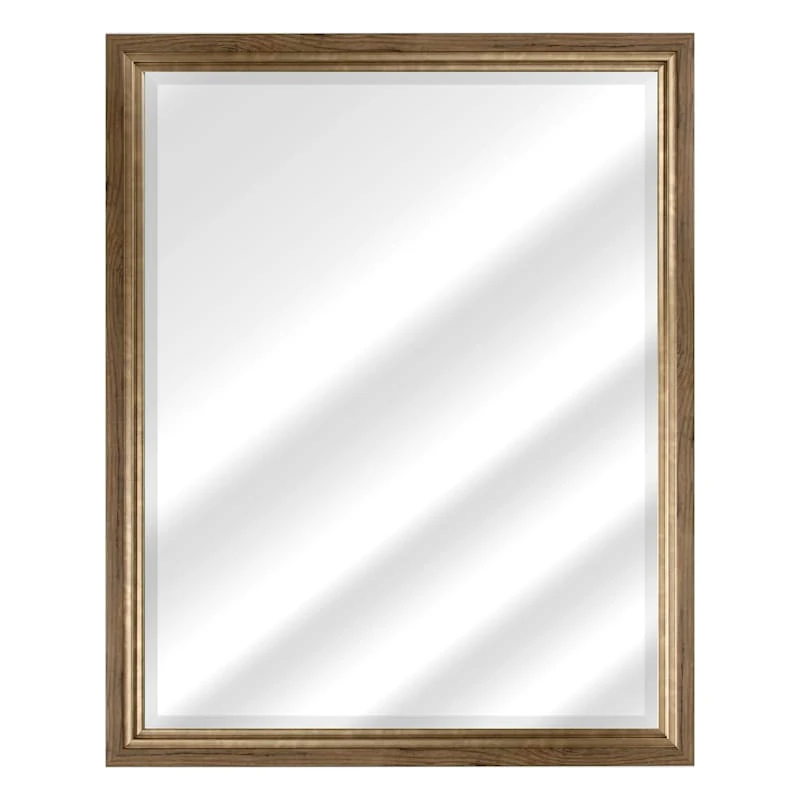 Honeybloom Natural Wood & Brass Wall Mirror, 22x28 3 Honeybloom Natural Wood & Brass Wall Mirror, 22x28