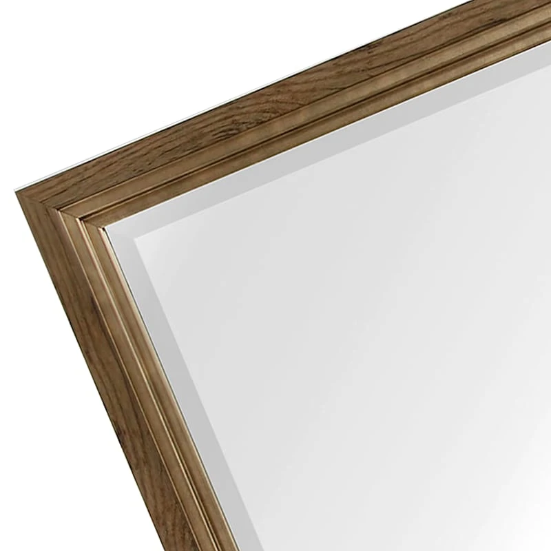 Honeybloom Natural Wood & Brass Wall Mirror, 22x28 4 Honeybloom Natural Wood & Brass Wall Mirror, 22x28 - Image 2