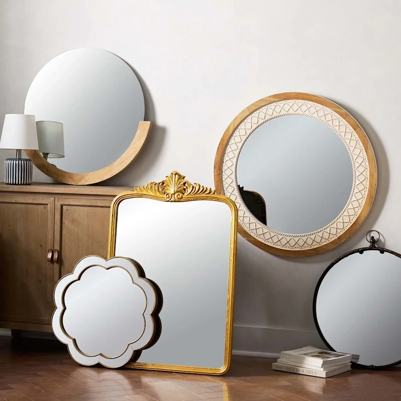 Honeybloom Round Artisanal Wall Mirror, 32" 4 Honeybloom Round Artisanal Wall Mirror, 32" - Image 2