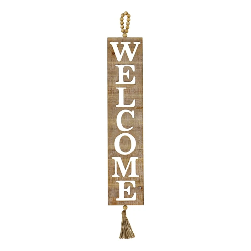 Honeybloom Welcome Beaded Wall Sign, 5x32 3 Honeybloom Welcome Beaded Wall Sign, 5x32