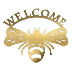 Honeybloom Welcome Bee Metal Wall Decor, 10x12
