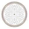 Honeybloom White Faux Wood Medallion Wall Decor, 17" -Athome Sales honeybloom white faux wood medallion wall decor 17