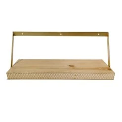 Honeybloom Wood & Metal Wall Shelf, 20x8