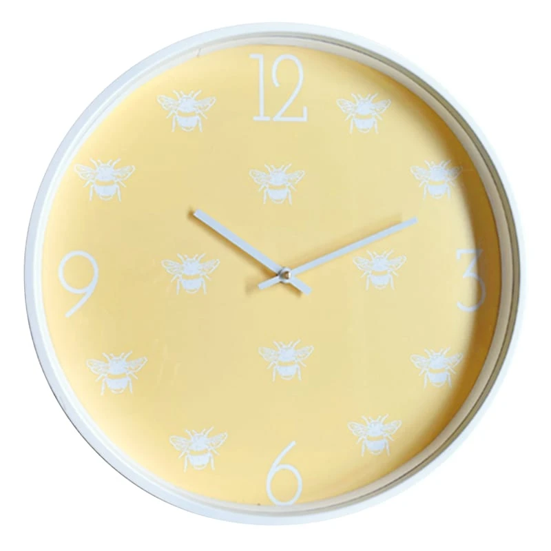Honeybloom Yellow Metal Bee Wall Clock, 16" 3 Honeybloom Yellow Metal Bee Wall Clock, 16"