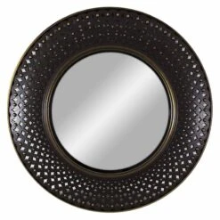 Interlocked Circle Overlay Round Wall Mirror, 16"