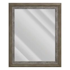 Janice Gray & White Wall Mirror, 29x35