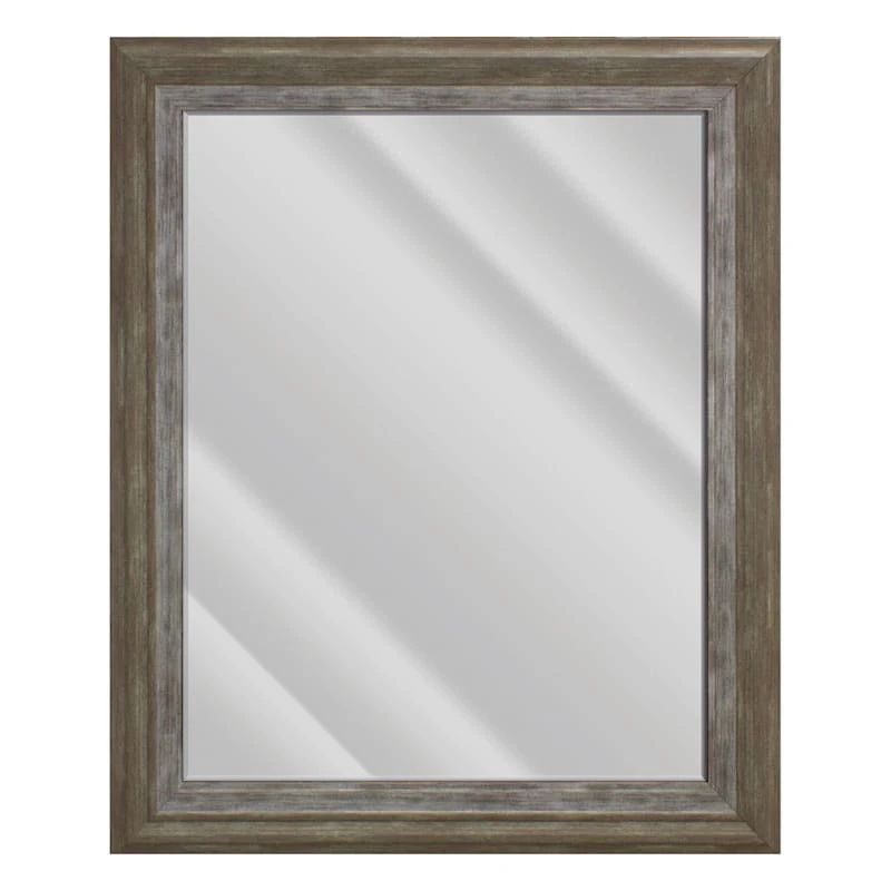 Janice Gray & White Wall Mirror, 29x35 3 Janice Gray & White Wall Mirror, 29x35