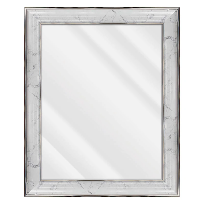 Laila Ali Marbled Silver Framed Wall Mirror, 22x28 3 Laila Ali Marbled Silver Framed Wall Mirror, 22x28