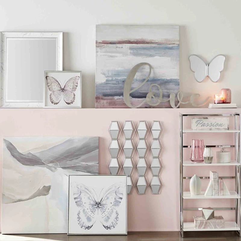 Laila Ali Marbled Silver Framed Wall Mirror, 22x28 4 Laila Ali Marbled Silver Framed Wall Mirror, 22x28 - Image 2