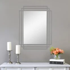 Laila Ali Modern Framed Wall Mirror, 24x32 -Athome Sales laila ali modern framed wall mirror 24x32 2
