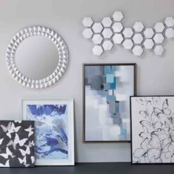 Laila Ali Silver Metallic Round Wall Mirror, 28" 7 Laila Ali Silver Metallic Round Wall Mirror, 28" -Athome Sales laila ali silver metallic round wall mirror 28 2