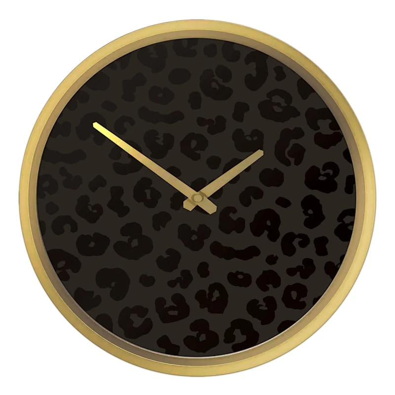 Leopard Wall Clock, 12" 3 Leopard Wall Clock, 12"