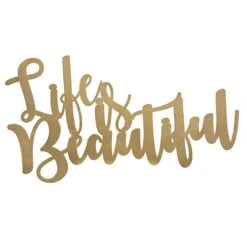 Life Is Beautiful Metal Cutout Wall Sign, 22x12