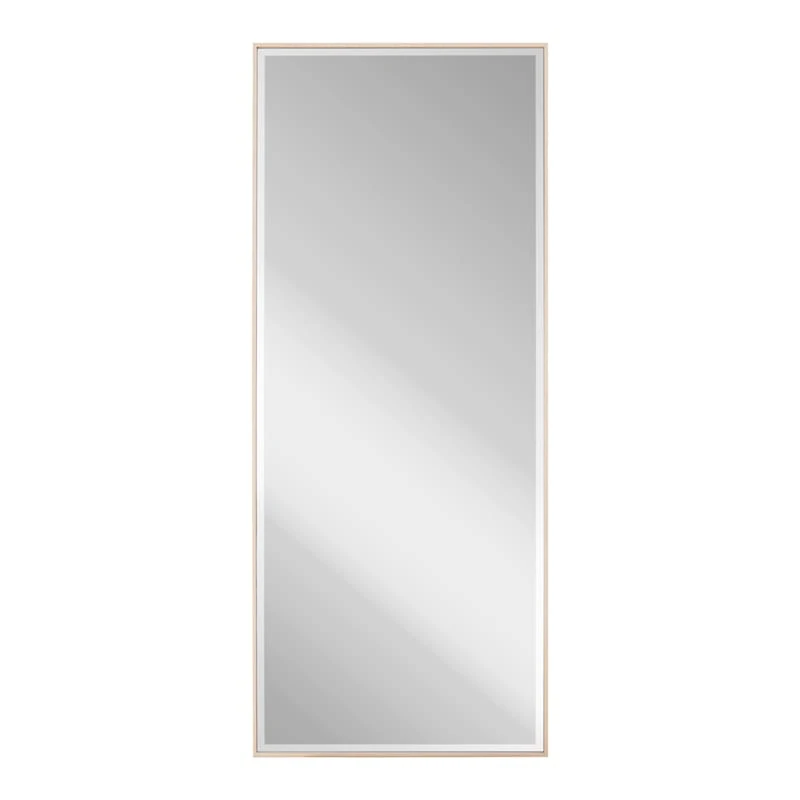 Light Natural Thin Framed Leaner Mirror, 24x58 3 Light Natural Thin Framed Leaner Mirror, 24x58