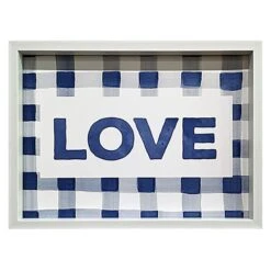 Love Gingham Print Wall Sign,16x12