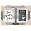 Love Never Fails Grey Float Frame, 19x12.5 1 Love Never Fails Grey Float Frame, 19x12.5 -Athome Sales love never fails grey float frame 19x12.5