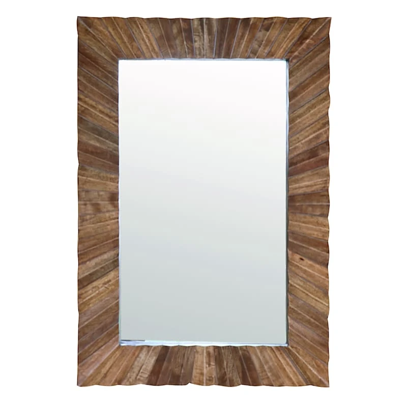 Mango Wood Carved Rectangle Mirror, 24x36 3 Mango Wood Carved Rectangle Mirror, 24x36