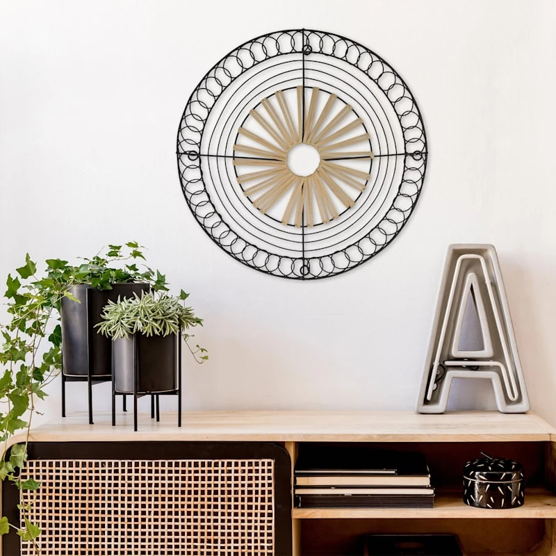 Medallion With Rope Round Wall Decor, 20" 4 Medallion With Rope Round Wall Decor, 20" - Image 2