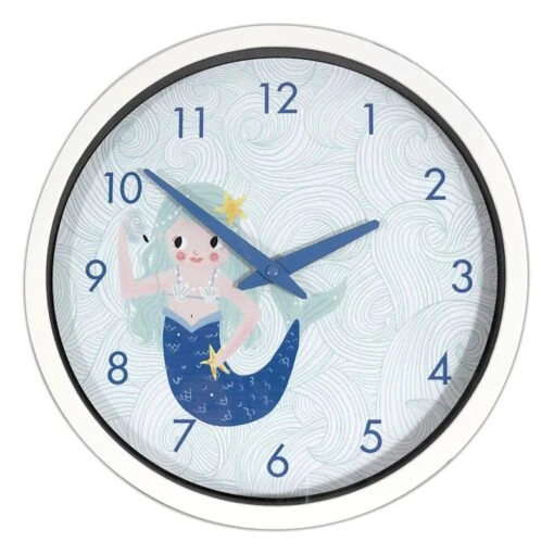Mermaid Wall Clock, 12" -Athome Sales mermaid wall clock 12