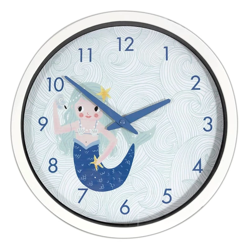 Mermaid Wall Clock, 12" 3 Mermaid Wall Clock, 12"
