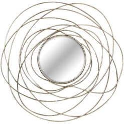 Metal Circle Frame Round Wall Mirror, 30"