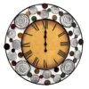 Metal Glass Round Springs Dotted Wall Clock, 30" -Athome Sales metal glass round springs dotted wall clock 30