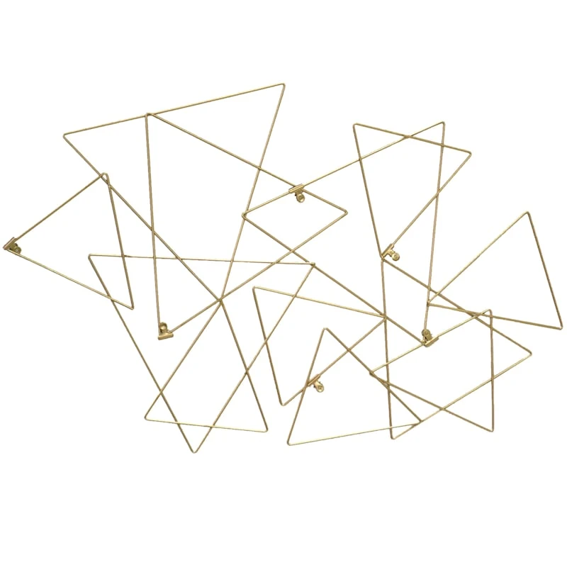 Metal Gold Triangle Collage Clip Frame, 29x19 3 Metal Gold Triangle Collage Clip Frame, 29x19
