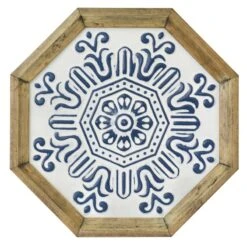 Metal & Wood Medallion Wall Decor, 14"