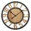Metal & Wooden Cutout Round Wall Clock, 24" -Athome Sales metal wooden cutout round wall clock 24