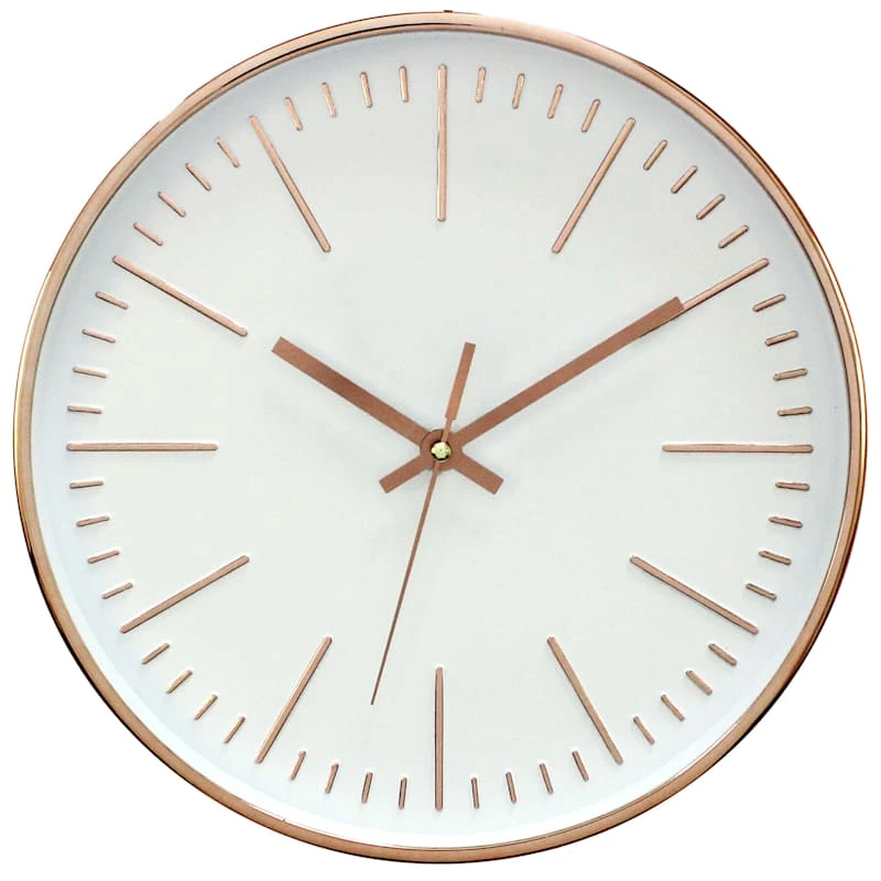 Metallic Copper Wall Clock 12" 3 Metallic Copper Wall Clock 12"