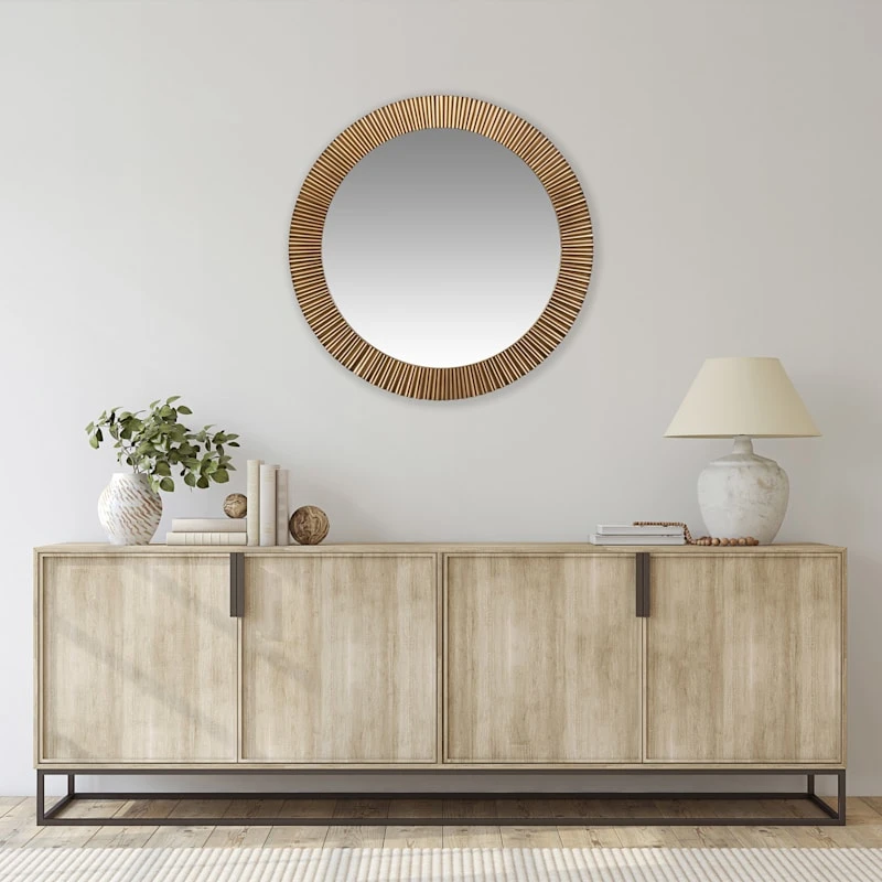 Metallic Framed Round Wall Mirror, 28" 4 Metallic Framed Round Wall Mirror, 28" - Image 2
