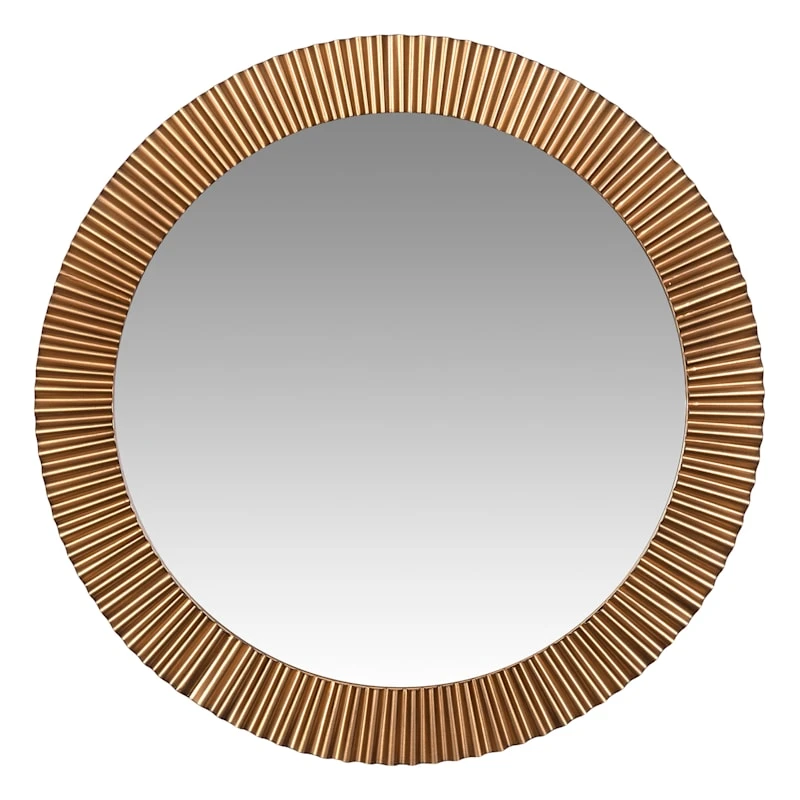 Metallic Framed Round Wall Mirror, 28" 3 Metallic Framed Round Wall Mirror, 28"