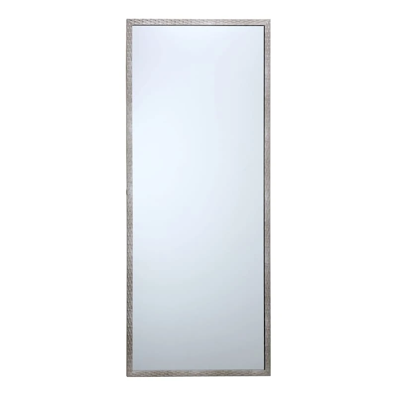 Metallic Woven Textured Framed Wall Mirror, 24x58 3 Metallic Woven Textured Framed Wall Mirror, 24x58
