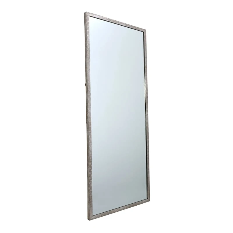 Metallic Woven Textured Framed Wall Mirror, 24x58 4 Metallic Woven Textured Framed Wall Mirror, 24x58 - Image 2