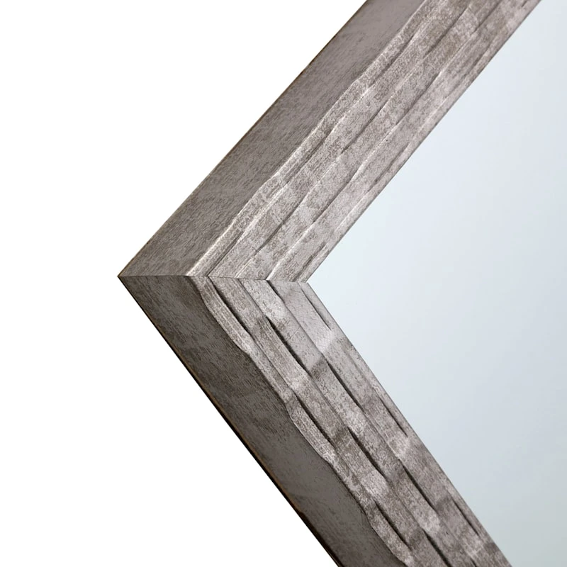 Metallic Woven Textured Framed Wall Mirror, 24x58 7 Metallic Woven Textured Framed Wall Mirror, 24x58 - Image 5