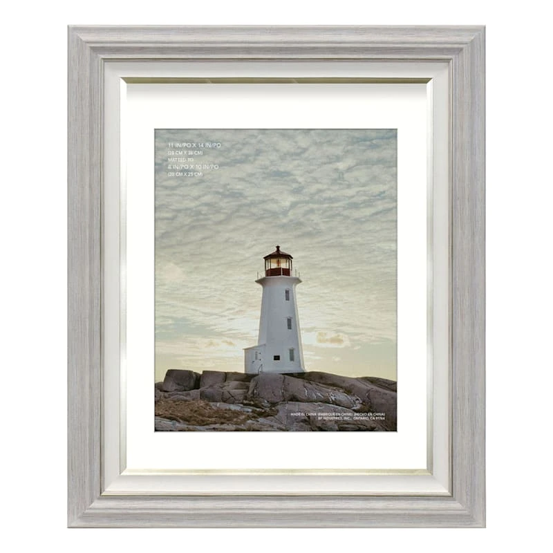 Miranda 11x14 Matted To 8x10 Wall Frame, Distressed White & Champagne 3 Miranda 11x14 Matted To 8x10 Wall Frame, Distressed White & Champagne