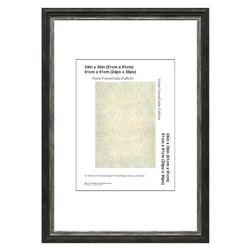 Miranda Black & Silver Poster Frame, 24x36 3 Miranda Black & Silver Poster Frame, 24x36