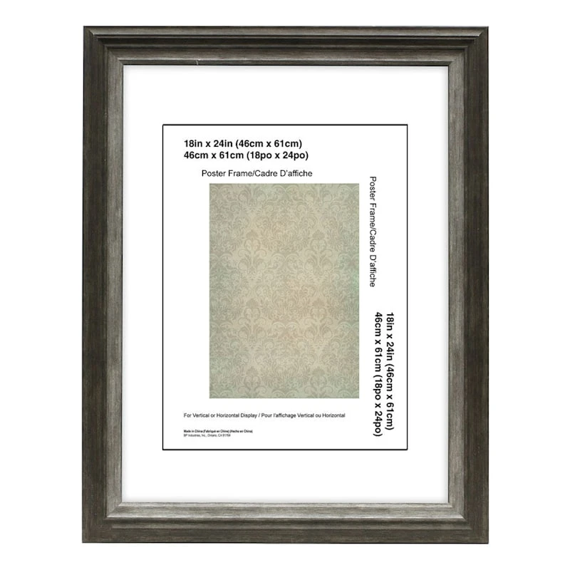 Miranda Black & Silver Wall Frame, 18x24 3 Miranda Black & Silver Wall Frame, 18x24
