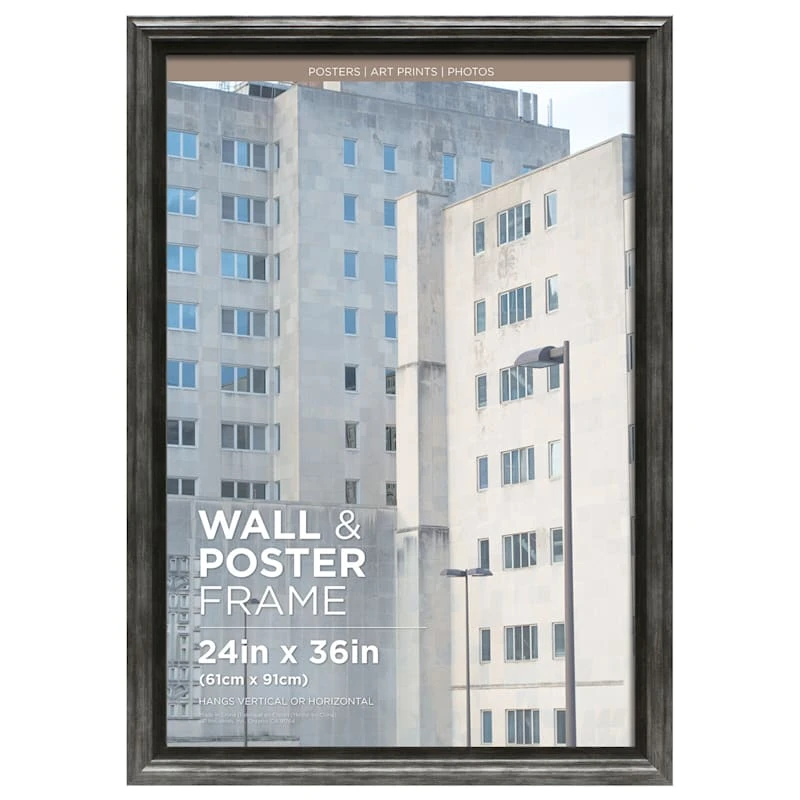 Miranda Silver & Black Poster Frame, 24x36 3 Miranda Silver & Black Poster Frame, 24x36
