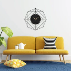 Modern Black Metal Wall Clock, 24" -Athome Sales modern black metal wall clock 24 1