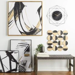 Modern Black Metal Wall Clock, 24" -Athome Sales modern black metal wall clock 24 2