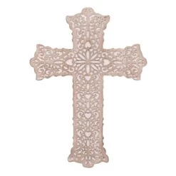 Natural Faux Wood Carved Wall Cross, 12x16